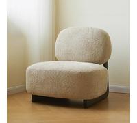 Chaise de canapé avec cadre en bois massif - Chaise de lecture en tissu cachemire pour salon et chambre à coucher - Design arrondi en mousse robuste - Élégant et confortable
