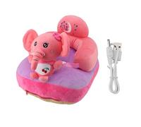 Chaise de canapé bébé peluche mignon dessin animé animal réglable d'angle de support de support avec câble USB pour les tout-petits garçons filles usage extérieur intérieur (Éléphant de veau)