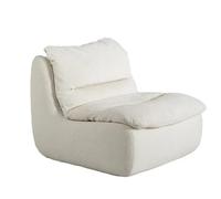 Chaise de canapé paresseux salon chambre chaise longue - base rabattable assise hauteur 42cm / assise profondeur 66cm, tissu polyester tissé canapé,85 * 100 * 73cm, White