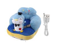 Chaise de canapé pour bébé en peluche à hauteur réglable Bluetooth a permis d'apprendre à asseoir le siège de soutien avec une conception anti-automne pour les tout-petits garçons (Pingouin bleu)