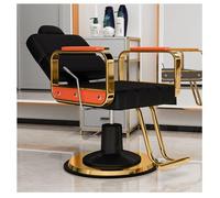Chaise de coiffeur inclinable pour salon de coiffure, salon de coiffure, salon de shampooing, finition noire et dorée