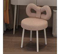 Chaise de coiffeuse avec dossier haut - Chaise de coiffeuse multifonctionnelle et repose-pieds avec nœud papillon pour salle de maquillage et chambre à coucher