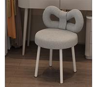 Chaise de coiffeuse avec dossier haut - Chaise de coiffeuse multifonctionnelle et repose-pieds avec nœud papillon pour salle de maquillage et chambre à coucher