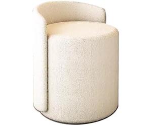 Chaise de coiffeuse avec support dorsal et rotation à 360 degrés pour maquillage et espaces de vie