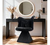 Chaise de coiffeuse - DREAMMESPACE - Dossier papillon - Tissu - Noir - 52x52x78cm