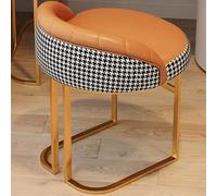 Chaise de coiffeuse élégante et moderne avec pieds en métal - Chaise de maquillage à dossier bas avec tabouret sans accoudoirs pour meubles de salle de bain - Design fonctionnel compact et élégant