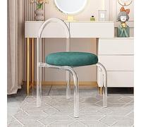Chaise de coiffeuse en acrylique, chaise en acrylique transparent avec coussin en velours, tabouret de salle à manger moderne empilable, tabouret de coiffeuse transparent pour salle de maquillage, ac