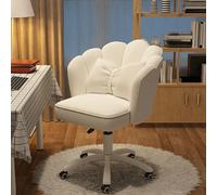 Chaise de coiffeuse en velours avec dossier fleuri et coussin à nœud, réglable en hauteur et pivotante Voilà le projet.Ce fauteuil de coiffeuse est magnifiquement moelleux et impressionne par son velo