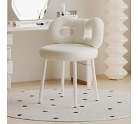 Chaise de coiffeuse en velours avec nœud arrière et pieds en métal pour chambre à coucher, salon, bureau à domicile