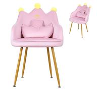 Chaise de Coiffeuse en velours forme couronne ergonomique, assise large rembourrée, idéal pour salon, chambre et bureau domestique