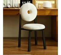 Chaise de coiffeuse minimaliste avec coussin haute résilience, chaise de salle à manger sans accoudoirs, tabouret de chambre moderne, coussin rond décoratif pour dressing, bureau à domicile