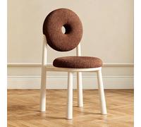 Chaise de coiffeuse minimaliste avec coussin haute résilience, chaise de salle à manger sans accoudoirs, tabouret de chambre moderne, coussin rond décoratif pour dressing, bureau à domicile