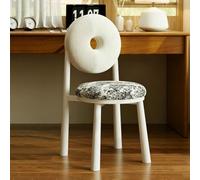 Chaise de coiffeuse minimaliste avec coussin haute résilience, chaise de salle à manger sans accoudoirs, tabouret de chambre moderne, coussin rond décoratif pour dressing, bureau à domicile