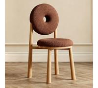 Chaise de coiffeuse minimaliste avec coussin haute résilience, chaise de salle à manger sans accoudoirs, tabouret de chambre moderne, coussin rond décoratif pour dressing, bureau à domicile