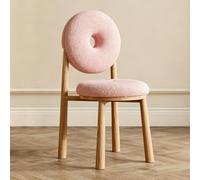 Chaise de coiffeuse minimaliste sans accoudoirs de style français avec coussin haute résilience, tabouret décoratif rond pour chambre à coucher et salle à manger