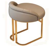 Chaise de coiffeuse moderne avec pieds en métal - Dossier bas sans accoudoir - Tabouret de maquillage pour salle de bain - Design élégant gris fonctionnel idéal pour la beauté et le maquillage