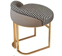 Chaise de coiffeuse moderne avec pieds en métal - Tabouret de maquillage élégant à dossier bas sans accoudoirs pour meubles de salle de bain - Design fonctionnel gris parfait pour les applications de