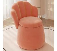 Chaise de coiffeuse moderne en velours gris avec dossier - Tabouret de maquillage chic pour femme, design peu encombrant pour petites pièces, siège élégant sans roulettes pour coiffeuse.