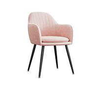 Chaise de coiffeuse moderne rose - Tabouret de coiffeuse d'Europe du Nord avec pieds en métal noir, siège de maquillage pour coiffeuse, banc à chaussures élégant pour salon et chambre à coucher