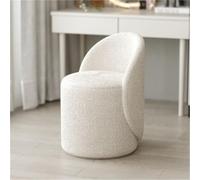 Chaise de coiffeuse ottomane moderne - Chaise de maquillage Sherpa douce rembourrée pivotante à 360° pour salon élégant et durable imitation agneau