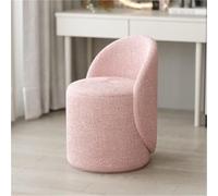 Chaise de coiffeuse ottomane moderne - Chaise de maquillage Sherpa douce rembourrée pivotante à 360° pour salon élégant et durable imitation agneau