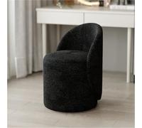 Chaise de coiffeuse ottomane moderne - Chaise de maquillage Sherpa douce rembourrée pivotante à 360° pour salon élégant et durable imitation agneau