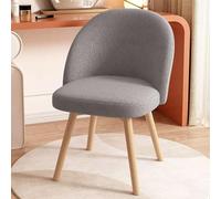 Chaise de coiffeuse pivotante avec dossier et pieds en bois pour chambre à coucher et salle de beauté