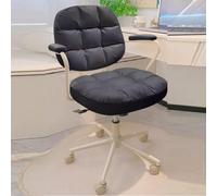 Chaise de coiffeuse pivotante réglable en hauteur avec dossier ergonomique et roulettes pour une application confortable du maquillage