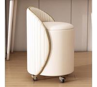 Chaise de coiffeuse ronde avec rangement, tabouret pivotant moderne avec dossier, siège rembourré pour salon, chambre à coucher, bureau