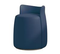 Chaise de coiffeuse ronde en cuir synthétique avec dossier, petit ottomane pour chambre à coucher, dressing, salon, repose-pieds confortable