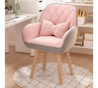 Chaise de coiffeuse rotative en cuir, style milieu du siècle pour la maison, le bureau, l'étude ou le travail, tabouret de maquillage rose, design non rotatif