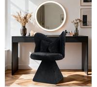 Chaise de coiffeuse,tabouret de maquillage-Avec dossier papillon-Fauteuil pivotant-Tissu noir-HAUSS SPOLE