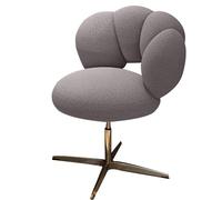 Chaise de Coiffeuse, Tabouret de Maquillage Chaise Coiffeuse avec Dossier pétale Réglable en Hauteur, Pivotante Ergonomique for Chambre, Dressing(Gray)