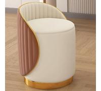 Chaise de coiffeuse, tabouret rond pivotant avec dossier, tabouret de maquillage moderne, base dorée, coussin rembourré en cuir, pied rotatif à 360° pour chambre à coucher