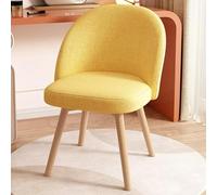 Chaise de coiffeuse tapissée, tabouret de maquillage sans accoudoirs avec dossier et pieds en bois pour chambre ou salon de beauté, design en velours