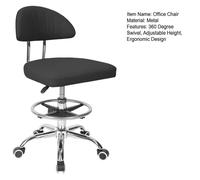 Chaise de Coiffeuse - WILITTO - Hauteur Réglable - Conception Ergonomique - Pivotante à 360° - Mobilité Fluide - 46x39x87cm - Noir