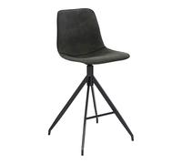 Chaise de comptoir en microfibre gris avec pieds noirs House Nordic