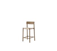 Chaise de Comptoir &Tradition Betty TK12 en Chêne Fumé et Osier en Lin Naturel