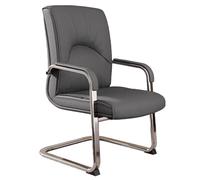 Chaise de conférence à dossier haut - Chaise de bureau rembourrée pour réception, base traîneau, chaise de bureau avec accoudoirs rembourrés