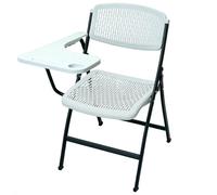 Chaise De Conférence avec Dossier Et Assise en Plastique Chaise De Formation Simple avec Tableau D'écriture Pliable(Grey)