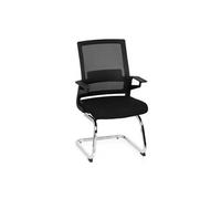 hjh OFFICE Chaise Bureau Cantilever Ergonomique avec Accoudoirs Inventor V Chaises de Réception pour Réunion, Conférence, Salle d’Attente, Tissu/Maille Respirante Noir 732060
