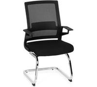 hjh OFFICE Chaise Bureau Cantilever Ergonomique avec Accoudoirs Inventor V Chaises de Réception pour Réunion, Conférence, Salle d’Attente, Tissu/Maille Respirante Noir 732060