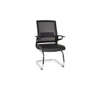 HJH Office Chaise cantilever INVENTOR V PRO — Ergonomique, accoudoirs, simili-cuir/maille noir