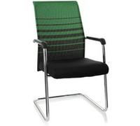 Chaise de conférénce / Chaise visiteur / Chaise FALCONE V tissu noir/vert hjh OFFICE Noir/Vert