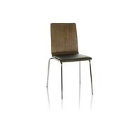 Chaise de conférence / Chaise visiteur PERIA noir / noyer