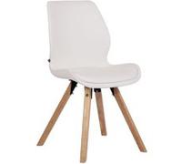 CLP Chaise de salle à manger Luna rembourrée avec dossier support 136 kg, blanc similicuir