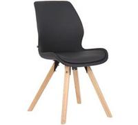 CLP Chaise de salle à manger Luna avec pieds en bois , Noir /Similicuir