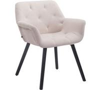 CLP Chaise de salle à manger Cassidy en tissu , Beige/Noir Piètement Noir