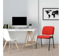 Chaise de conference clp interieur empilable non pliable en metal H. 83 cm rouge