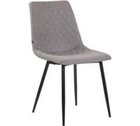 Chaise Clp Trading CLP Chaise de salle à manger Telde en tissu avec Piètement en Métal noir mat , Gris